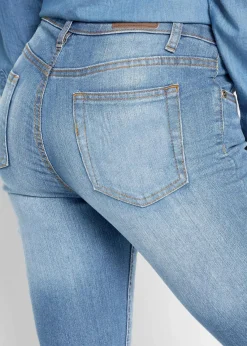 bonprix Jeans|Kurzgrößen^Skinny Jeans Mid Waist, Stretch hellblau used