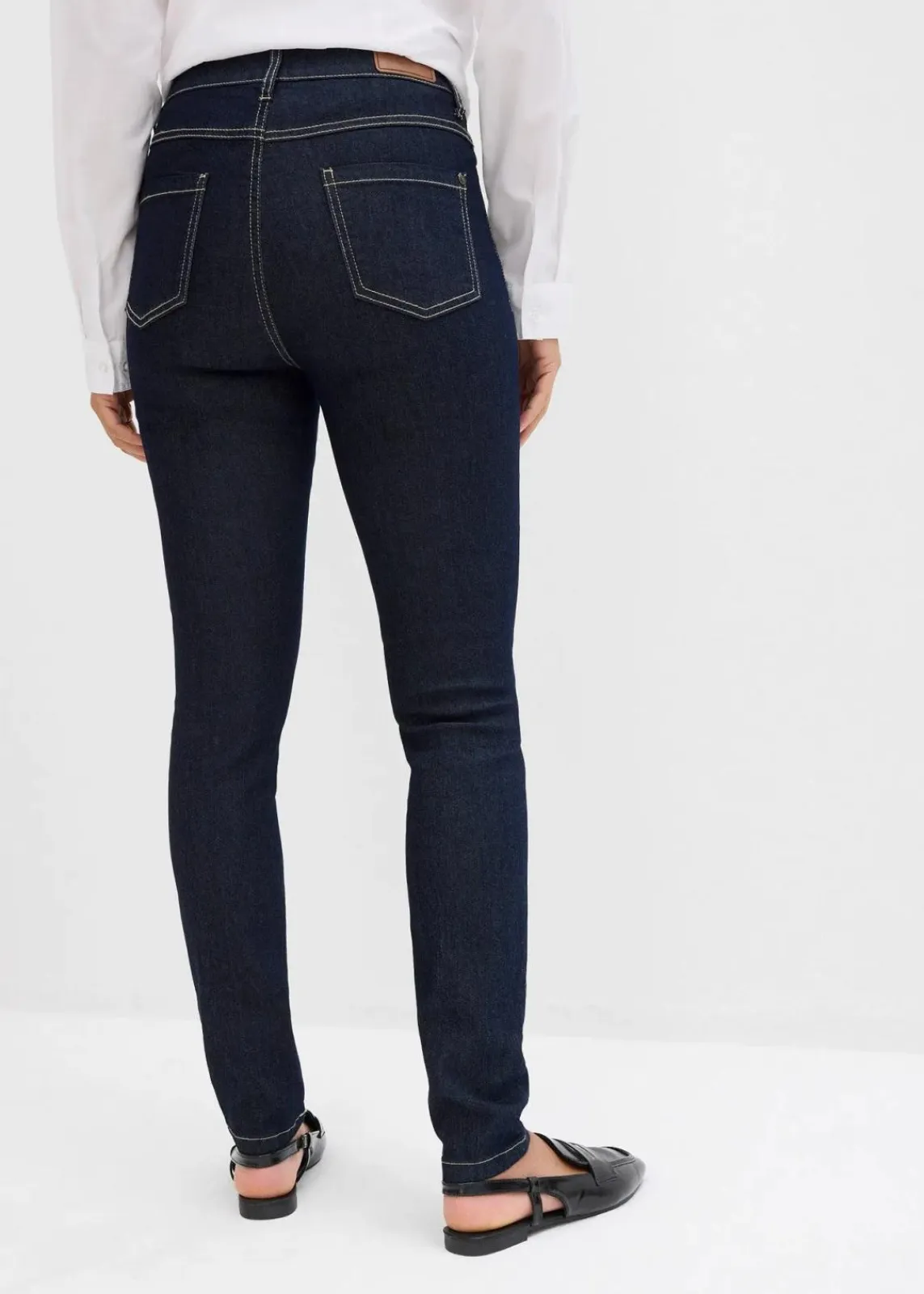 bonprix Jeans|Bekleidung·Shirts & Tops^Skinny Jeans Mid Waist, Stretch tiefblau denim ungewaschen