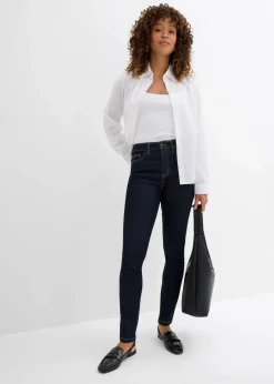 bonprix Jeans|Bekleidung·Shirts & Tops^Skinny Jeans Mid Waist, Stretch tiefblau denim ungewaschen