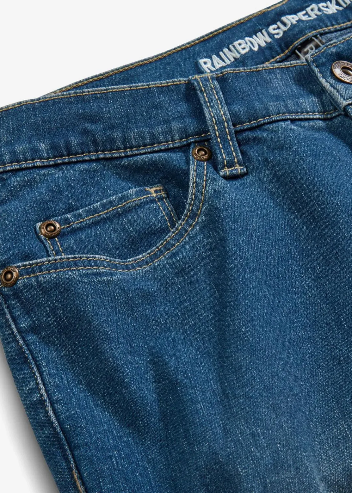 bonprix Bekleidung·Shirts & Tops|Jeans^Skinny Jeans Mid Waist, Stretch blau denim