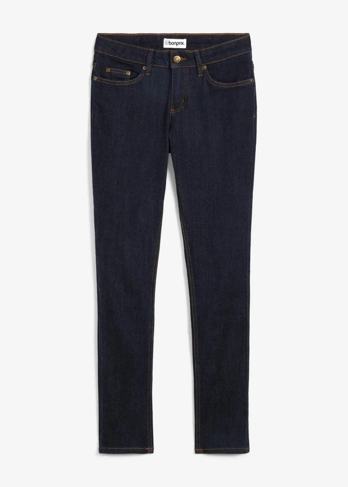 bonprix Jeans|Kurzgrößen^Skinny Jeans Mid Waist, Stretch dunkelblau