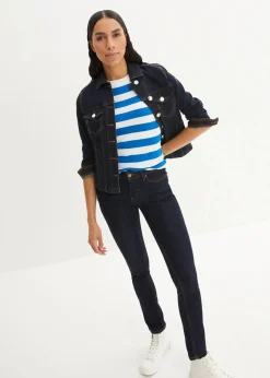 bonprix Jeans|Kurzgrößen^Skinny Jeans Mid Waist, Stretch dunkelblau