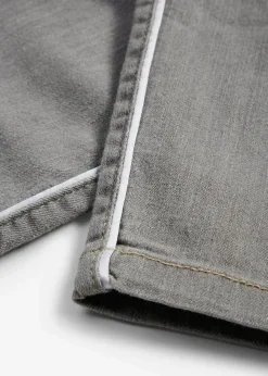 bonprix Kurzgrößen|Bekleidung·Shirts & Tops^Skinny-Jeans High Waist, 7/8 Komfort-Stretch hellgrau denim