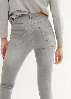 bonprix Jeans|Kurzgrößen^Skinny-Jeans High Waist, 7/8 Komfort-Stretch hellgrau denim