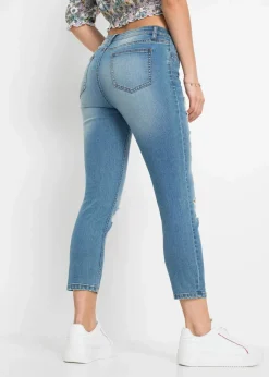 bonprix Jeans^Skinny-Jeans, Mid Waist, Destroyed hellblau denim