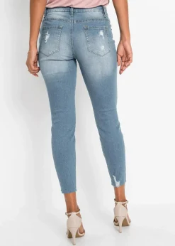 bonprix Jeans^Skinny-Jeans Mid Waist, Stretch hellblau denim
