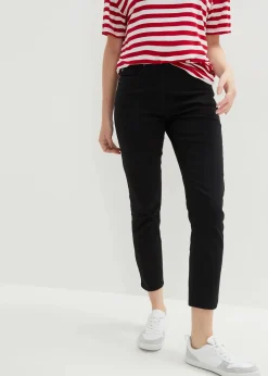 bonprix Bekleidung·Kleider^Slim Fit 7/8-Hose, High Waist schwarz