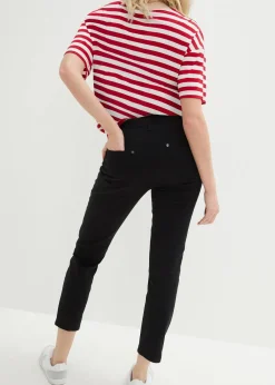 bonprix Bekleidung·Kleider^Slim Fit 7/8-Hose, High Waist schwarz