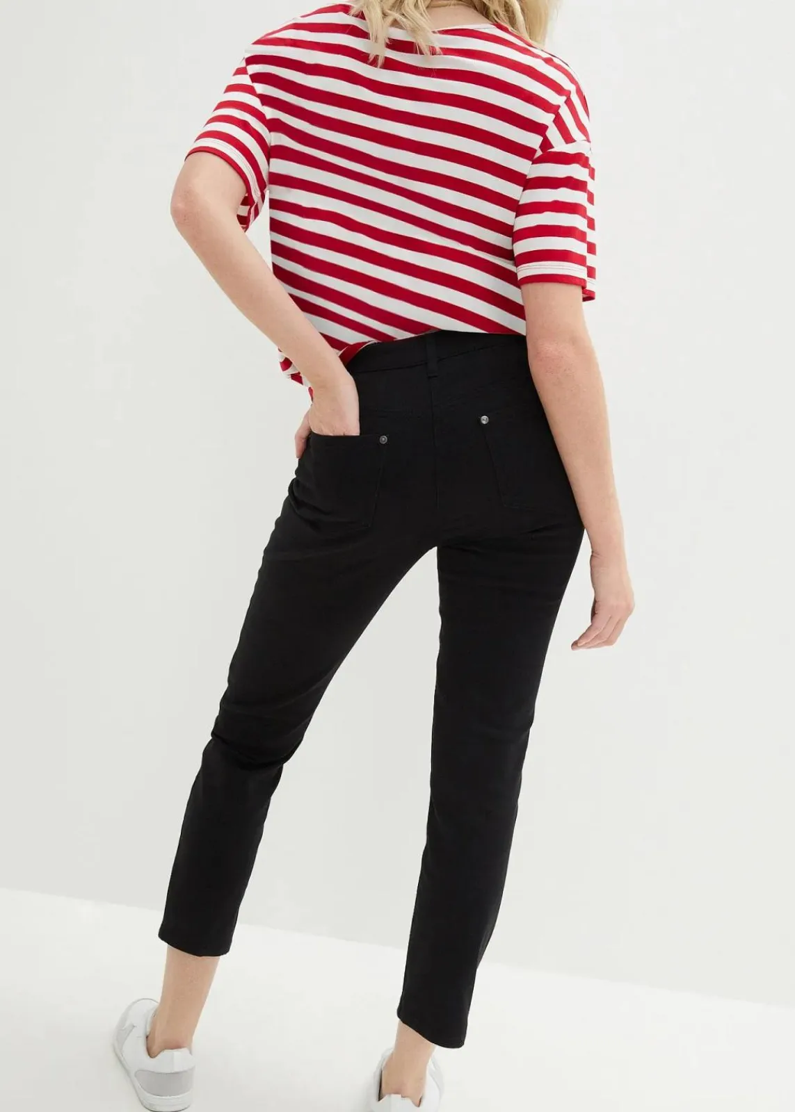 bonprix Bekleidung·Kleider^Slim Fit 7/8-Hose, High Waist schwarz
