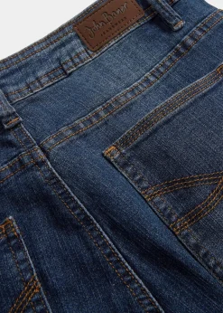 bonprix Jeans|Bekleidung·Shirts & Tops^Slim Fit Jeans Mid Waist, cropped dunkelblau used
