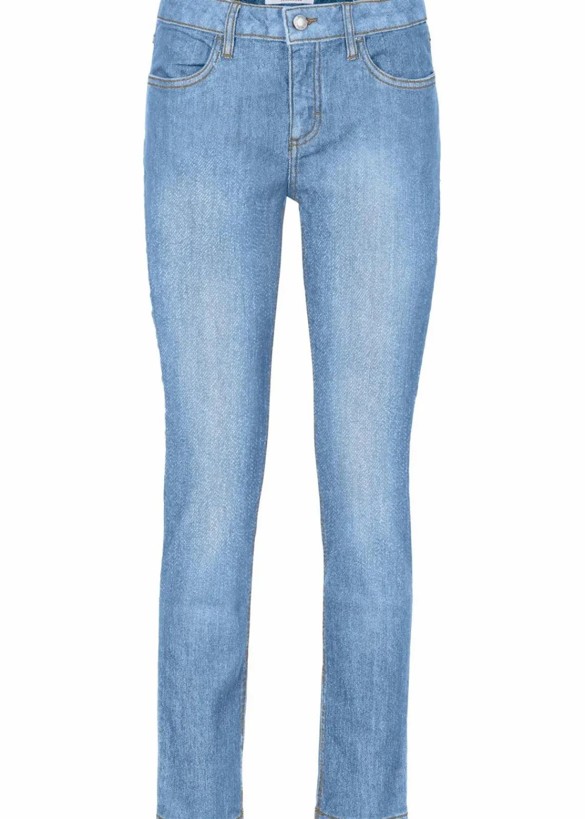 bonprix Jeans|Bekleidung·Shirts & Tops^Slim Fit Jeans Mid Waist, cropped hellblau used