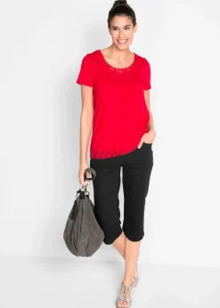 bonprix Bekleidung·Kleider|Hosen^Slim Fit Jeans, Mid Waist, cropped schwarz