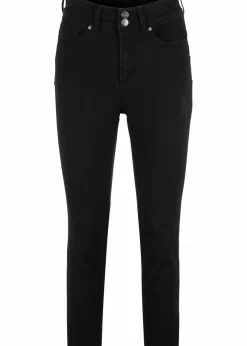 bonprix Bekleidung·Shirts & Tops|Jeans^Slim Fit Jeans, Mid Waist, Bequembund schwarz denim