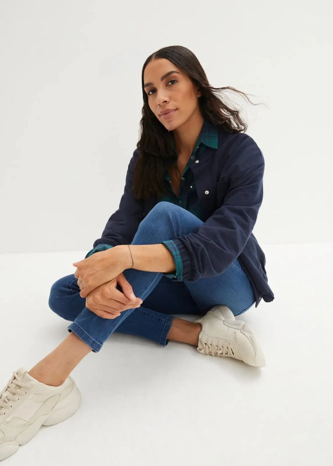 bonprix Bekleidung·Shirts & Tops|Jeans^Slim Jeans High Waist, Shaping blau used