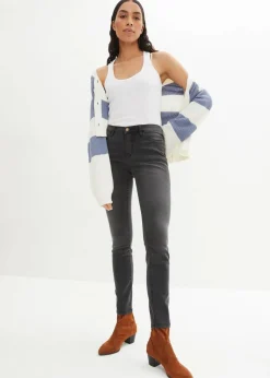 bonprix Jeans|Bekleidung·Shirts & Tops^Slim Jeans High Waist, Shaping schwarz used