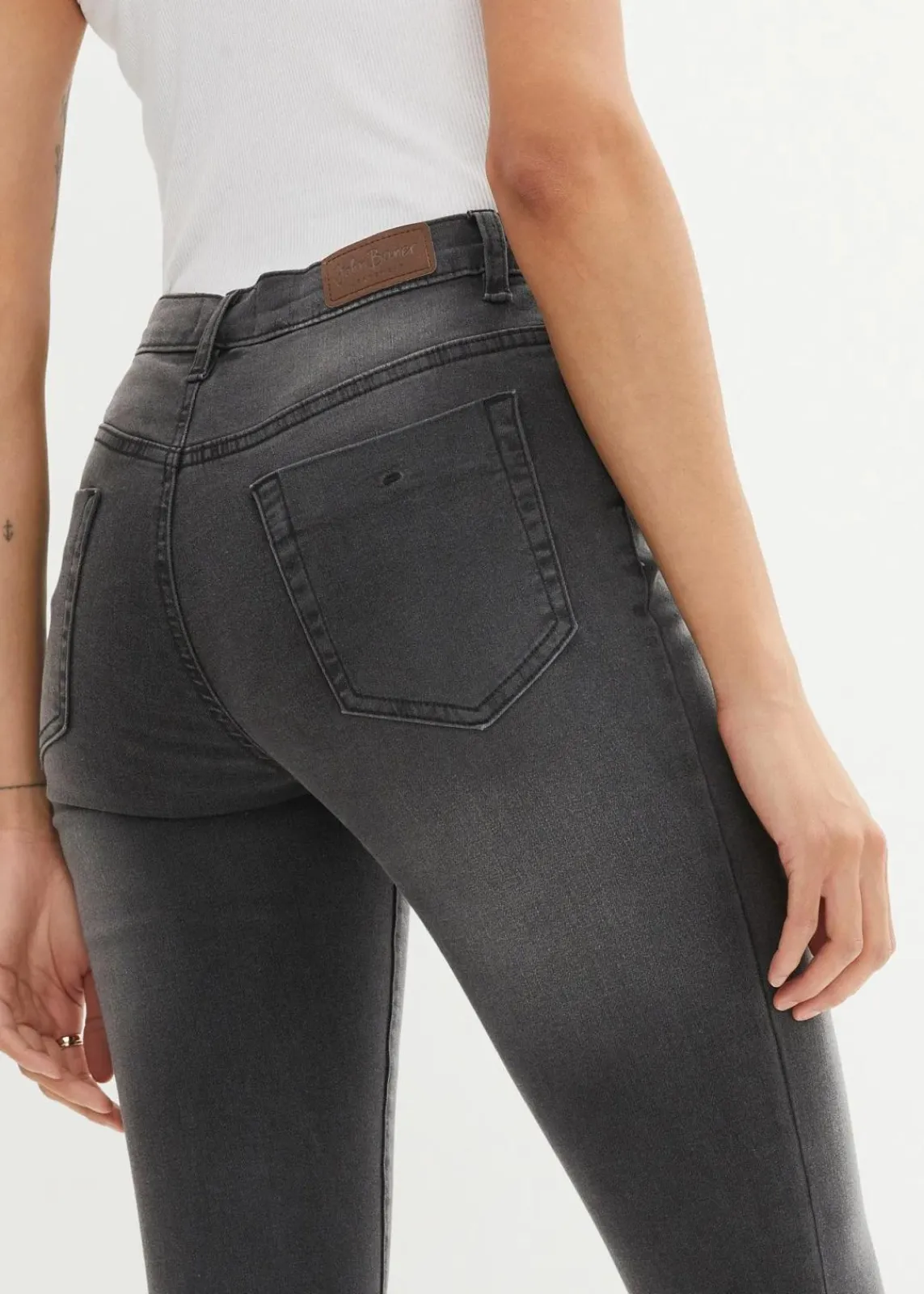 bonprix Jeans|Bekleidung·Shirts & Tops^Slim Jeans High Waist, Shaping schwarz used