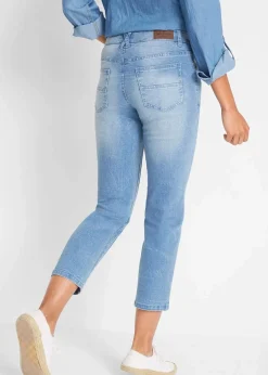 bonprix Bekleidung·Shirts & Tops|Jeans^Slim-Fit-Jeans Mid Waist, cropped hellblau used