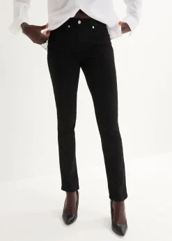 bonprix Kurzgrößen|Bekleidung·Shirts & Tops^Slim-Fit-Jeans Mid Waist, Super Stretch black stone