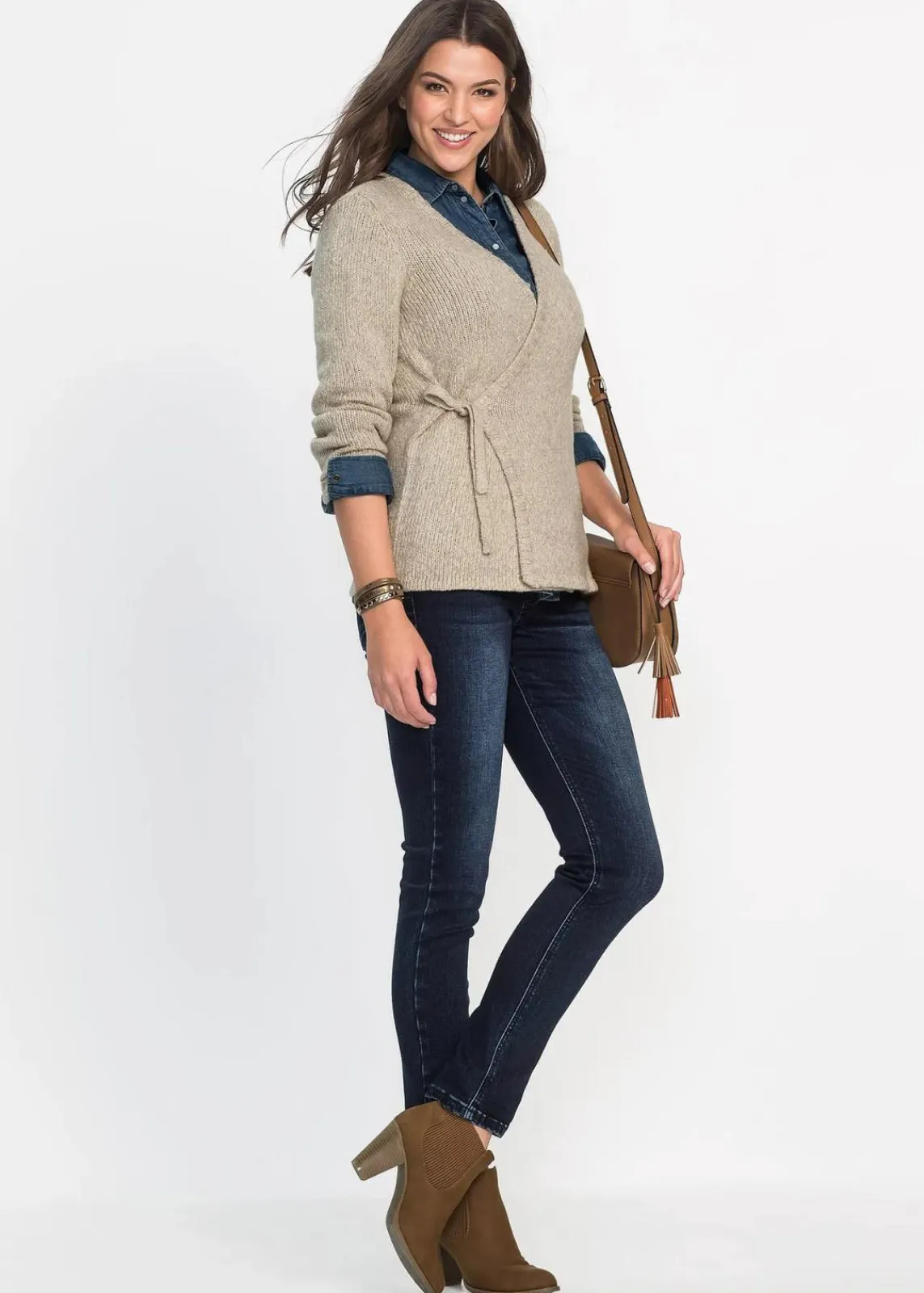 bonprix Bekleidung·Shirts & Tops|Jeans^Slim-Jeans High Waist, Shaping-Ultra-Soft dunkelblau used