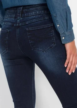 bonprix Bekleidung·Shirts & Tops|Jeans^Slim-Jeans High Waist, Shaping-Ultra-Soft dunkelblau used