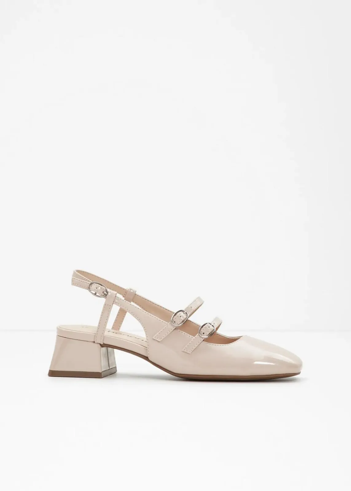 bonprix Pumps^Slingpumps in Lack-Optik softbeige