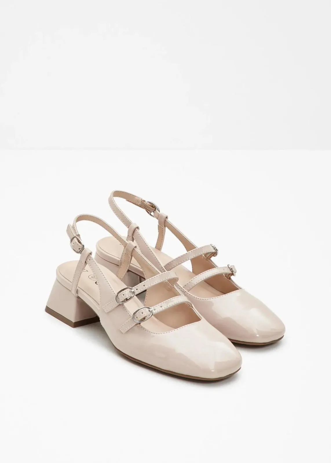 bonprix Pumps^Slingpumps in Lack-Optik softbeige