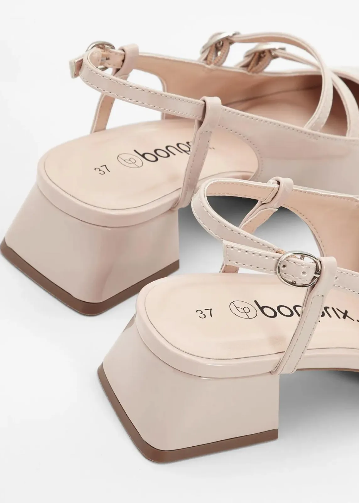 bonprix Pumps^Slingpumps in Lack-Optik softbeige