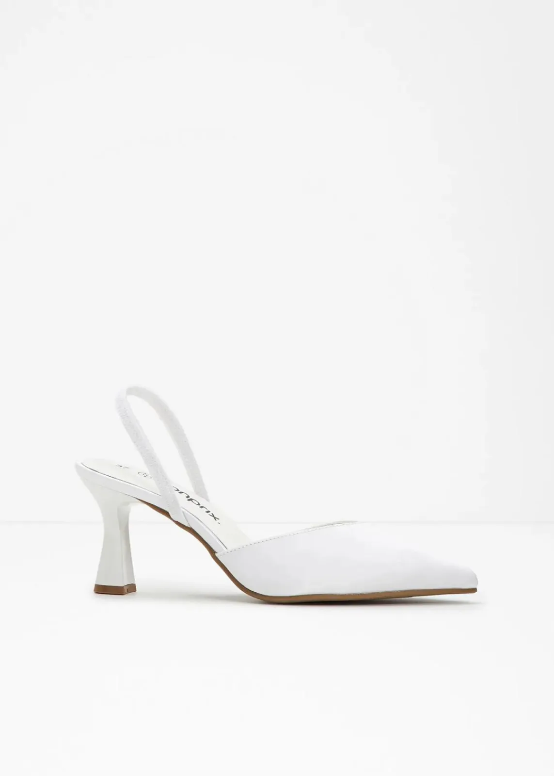 bonprix Pumps^Slingpumps in Satin-Optik weiß