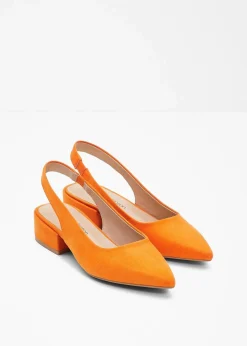 bonprix Pumps|Schuhe & Accessoires In Spezialgrößen·Elastischer Schaft^Slingpumps mit flachem Absatz orange