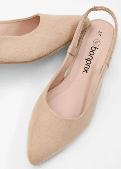 bonprix Pumps^Slingpumps mit flachem Absatz beige