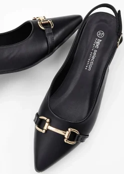 bonprix Pumps^Slingpumps mit flachem Absatz schwarz