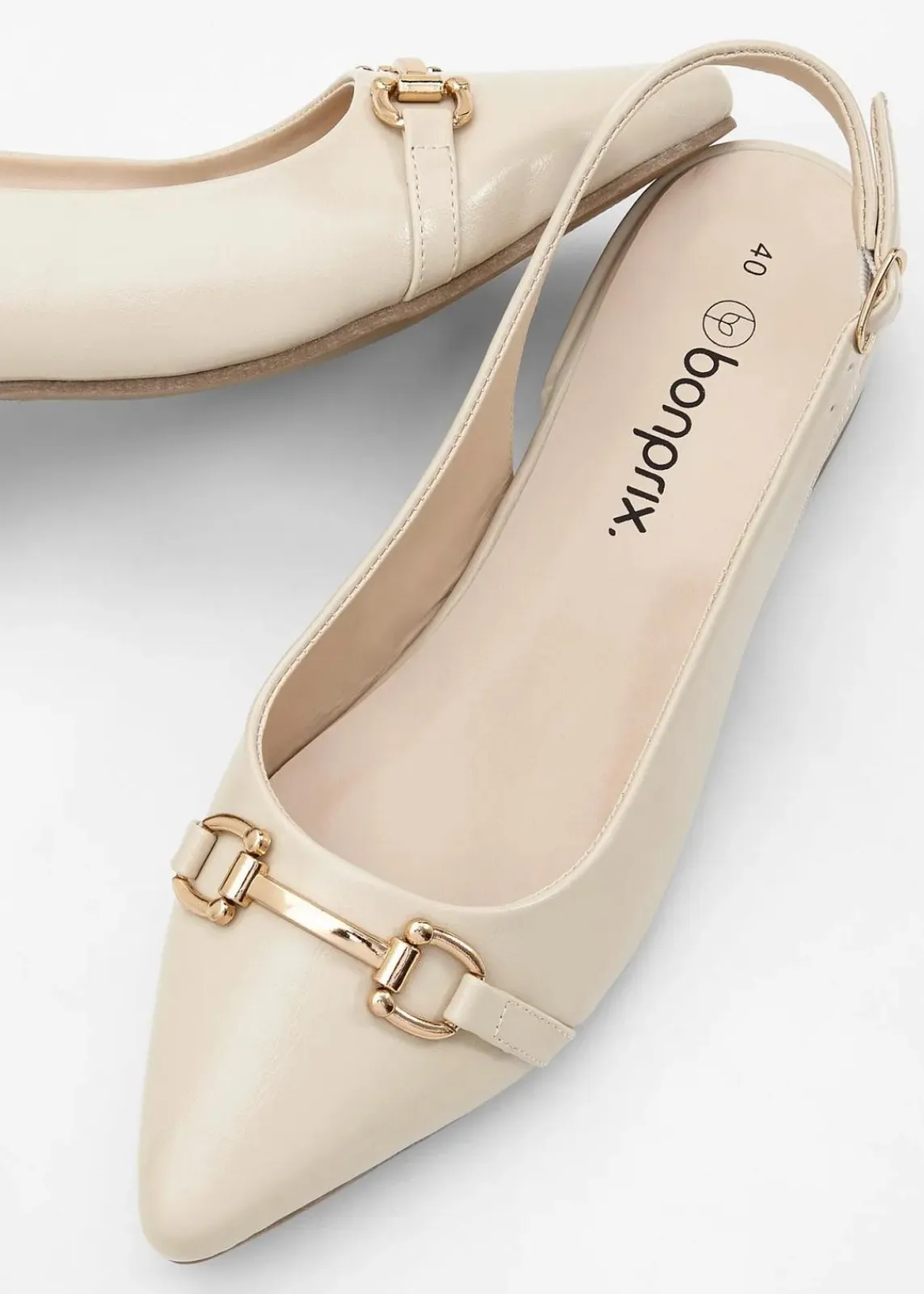 bonprix Pumps^Slingpumps mit flachem Absatz beige