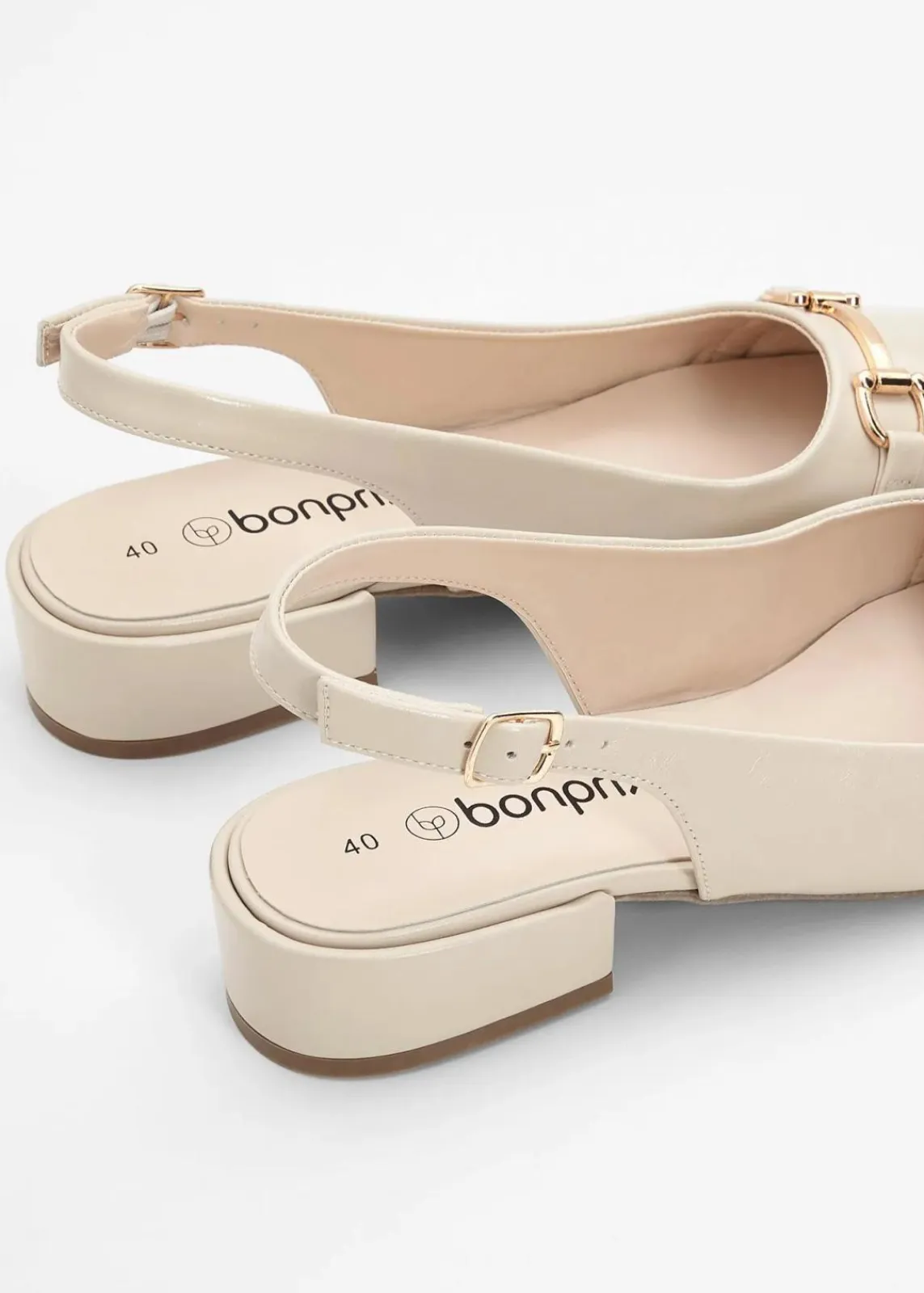 bonprix Pumps^Slingpumps mit flachem Absatz beige