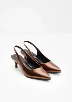 bonprix Pumps^Slingpumps mit schmalem Absatz braun metallic