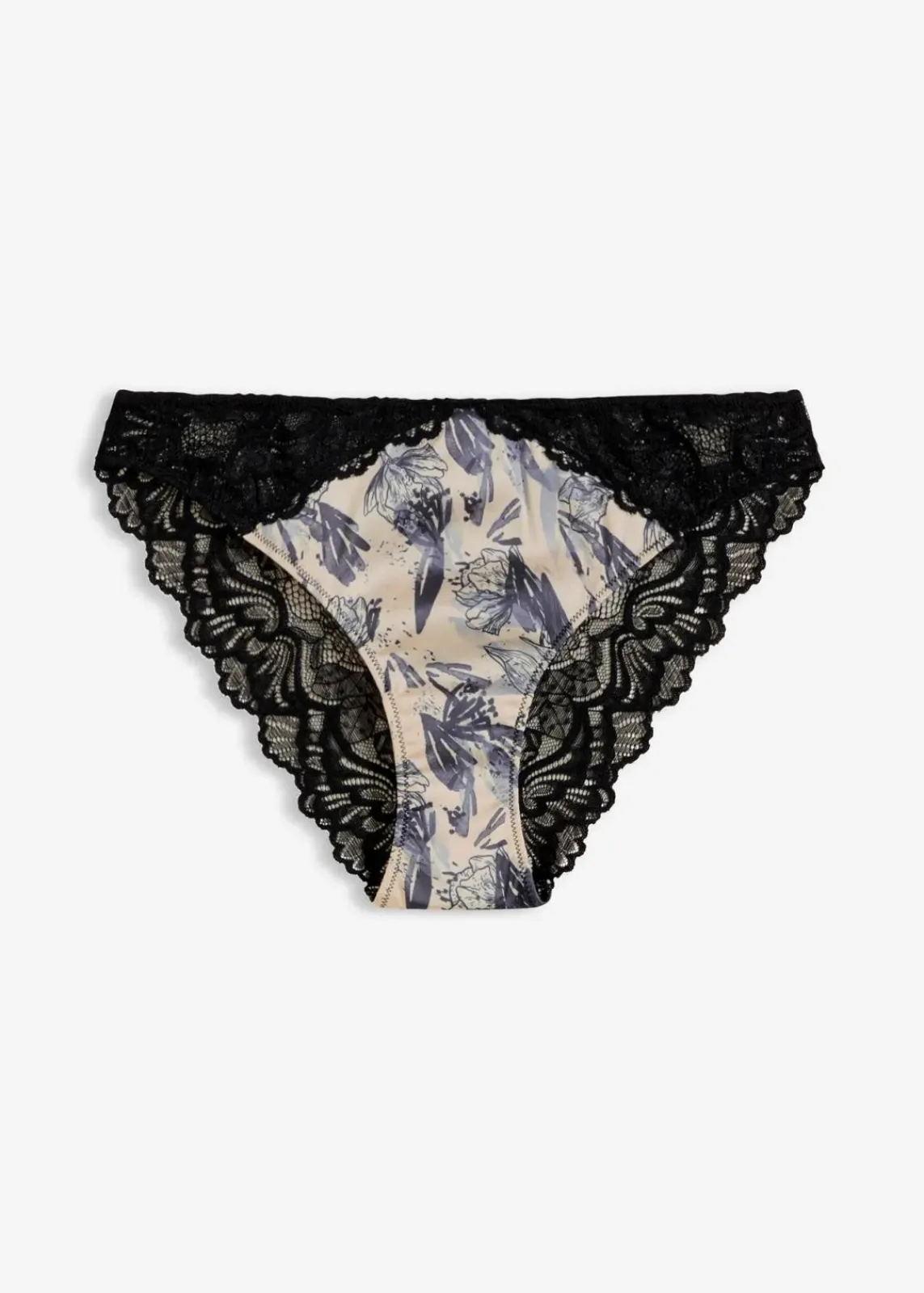 bonprix Wäsche·Dessous|Wäsche·Höschen^Slip aus bedrucktem Satin stahlgrau bedruckt