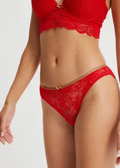 bonprix Wäsche·Dessous|Wäsche·Höschen^Slip aus recyceltem Polyamid rot/gold glitzer