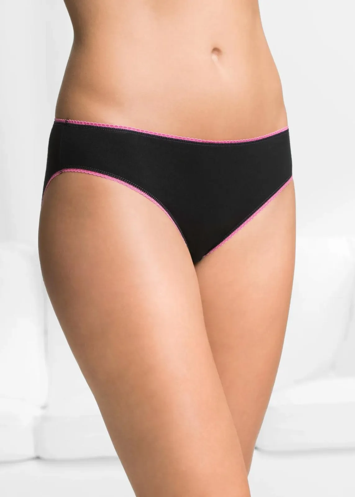 bonprix Höschen|Baumwollunterwäsche^Slip (5er Pack) schwarz + bunt