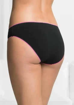 bonprix Höschen|Baumwollunterwäsche^Slip (5er Pack) schwarz + bunt