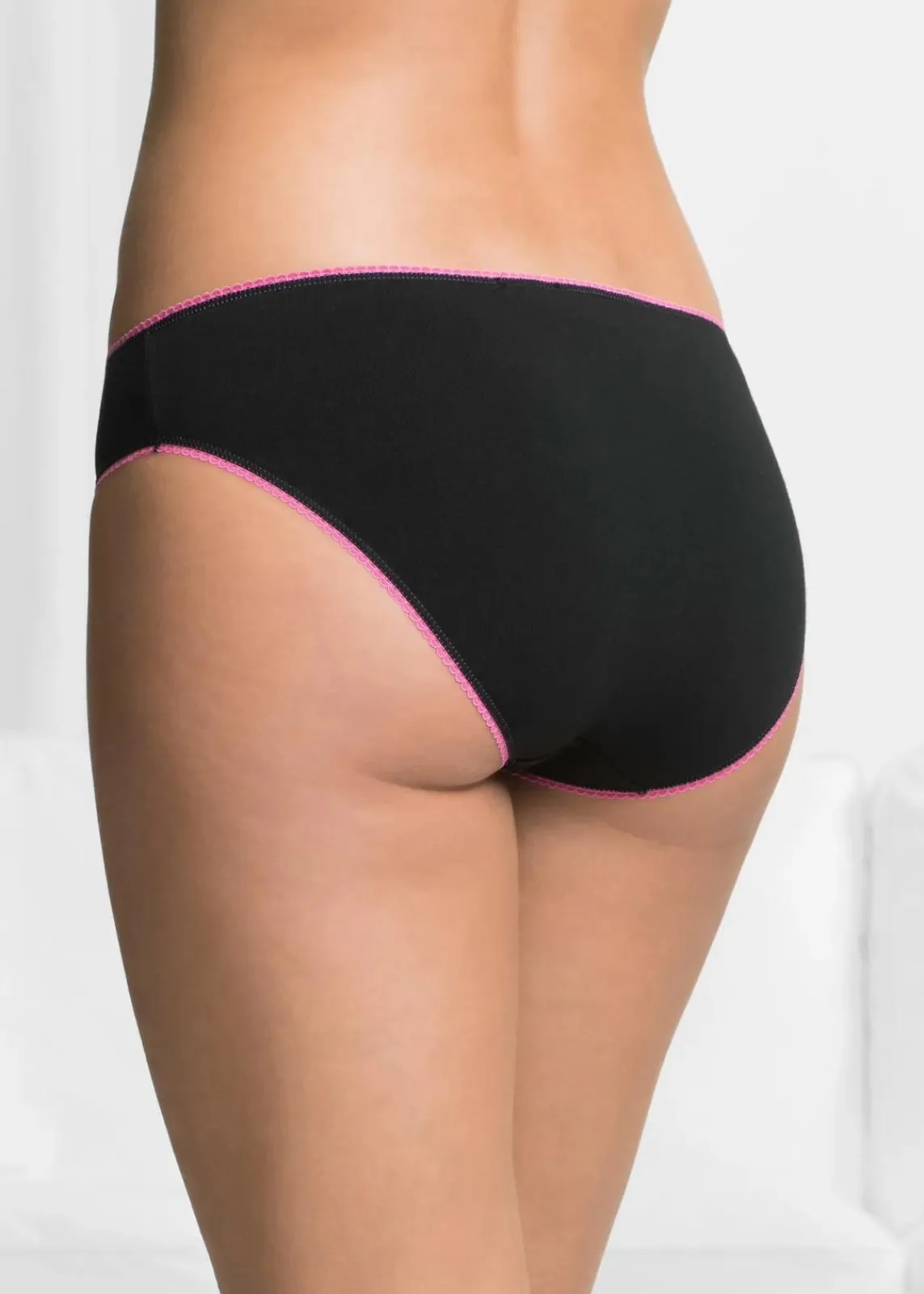 bonprix Höschen|Baumwollunterwäsche^Slip (5er Pack) schwarz + bunt