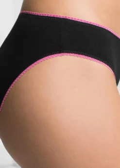 bonprix Höschen|Baumwollunterwäsche^Slip (5er Pack) schwarz + bunt