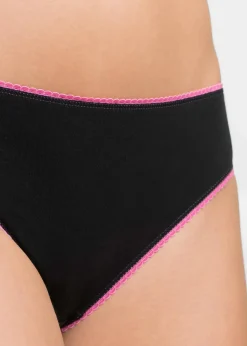 bonprix Höschen|Baumwollunterwäsche^Slip (5er Pack) schwarz + bunt