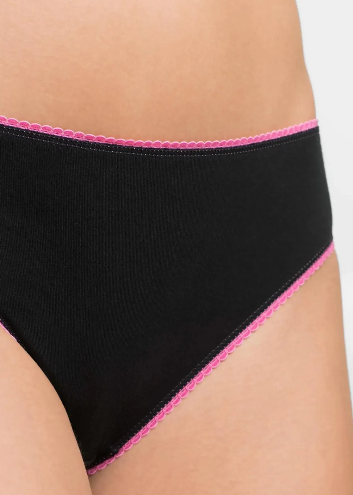 bonprix Höschen|Baumwollunterwäsche^Slip (5er Pack) schwarz + bunt
