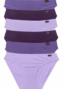 bonprix Höschen|Baumwollunterwäsche^Slip (6er Pack) lila +flieder