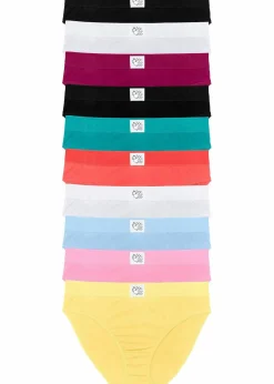 bonprix Höschen|Baumwollunterwäsche^Slip (10er Pack) bunt + pastell