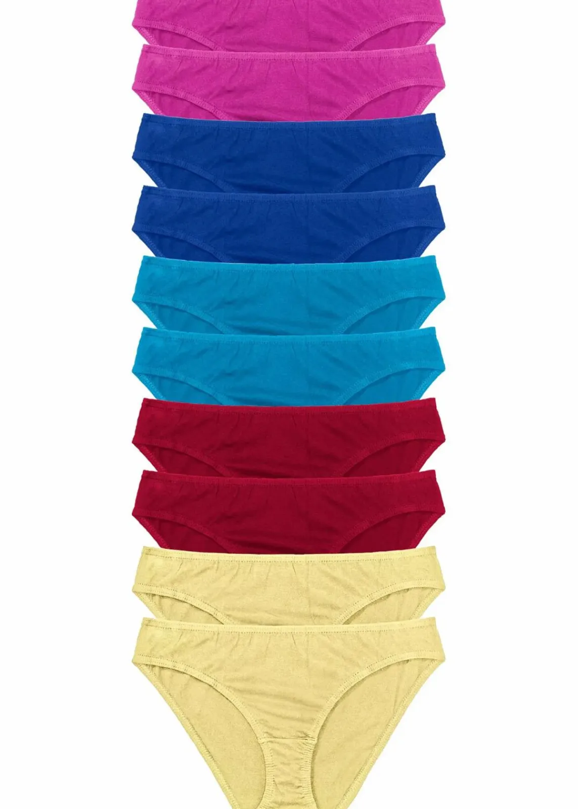 bonprix Höschen|Baumwollunterwäsche^Slip (10er Pack) bunt + fuchsia