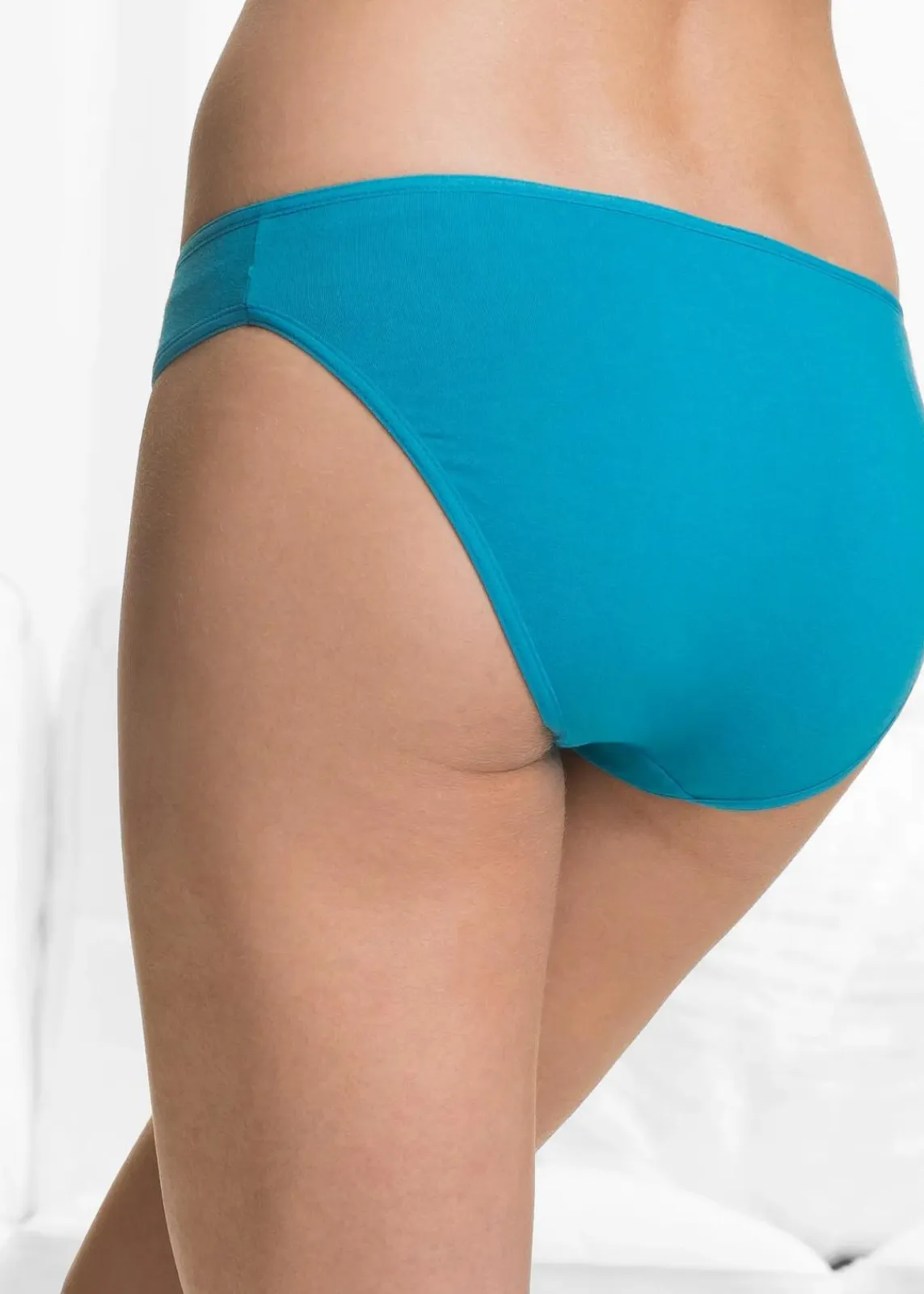 bonprix Wäsche·Basics|Wäsche·Baumwollunterwäsche^Slip (6er Pack) blau + türkis