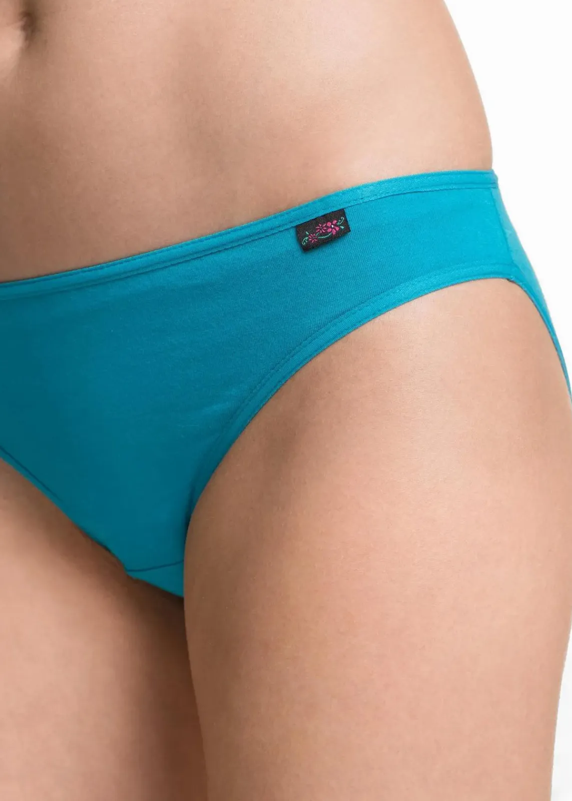 bonprix Wäsche·Basics|Wäsche·Baumwollunterwäsche^Slip (6er Pack) blau + türkis