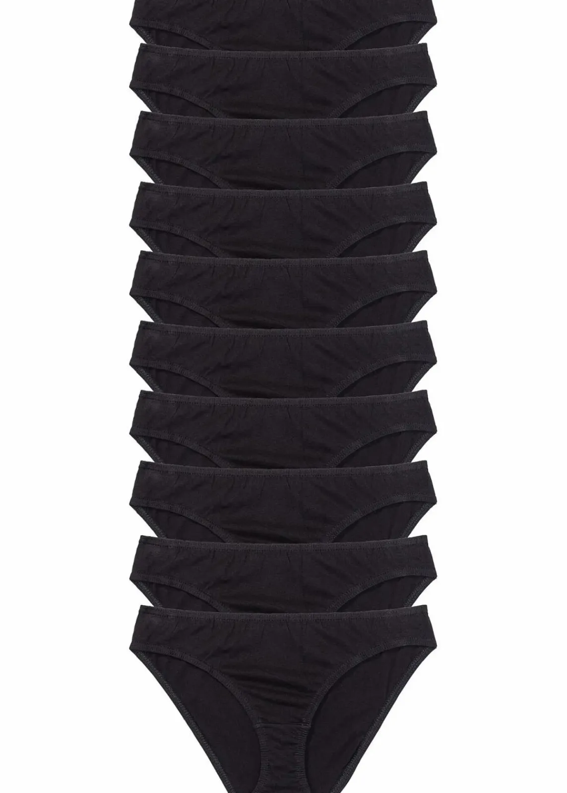 bonprix Wäsche·Basics|Wäsche·Baumwollunterwäsche^Slip (10er Pack) schwarz