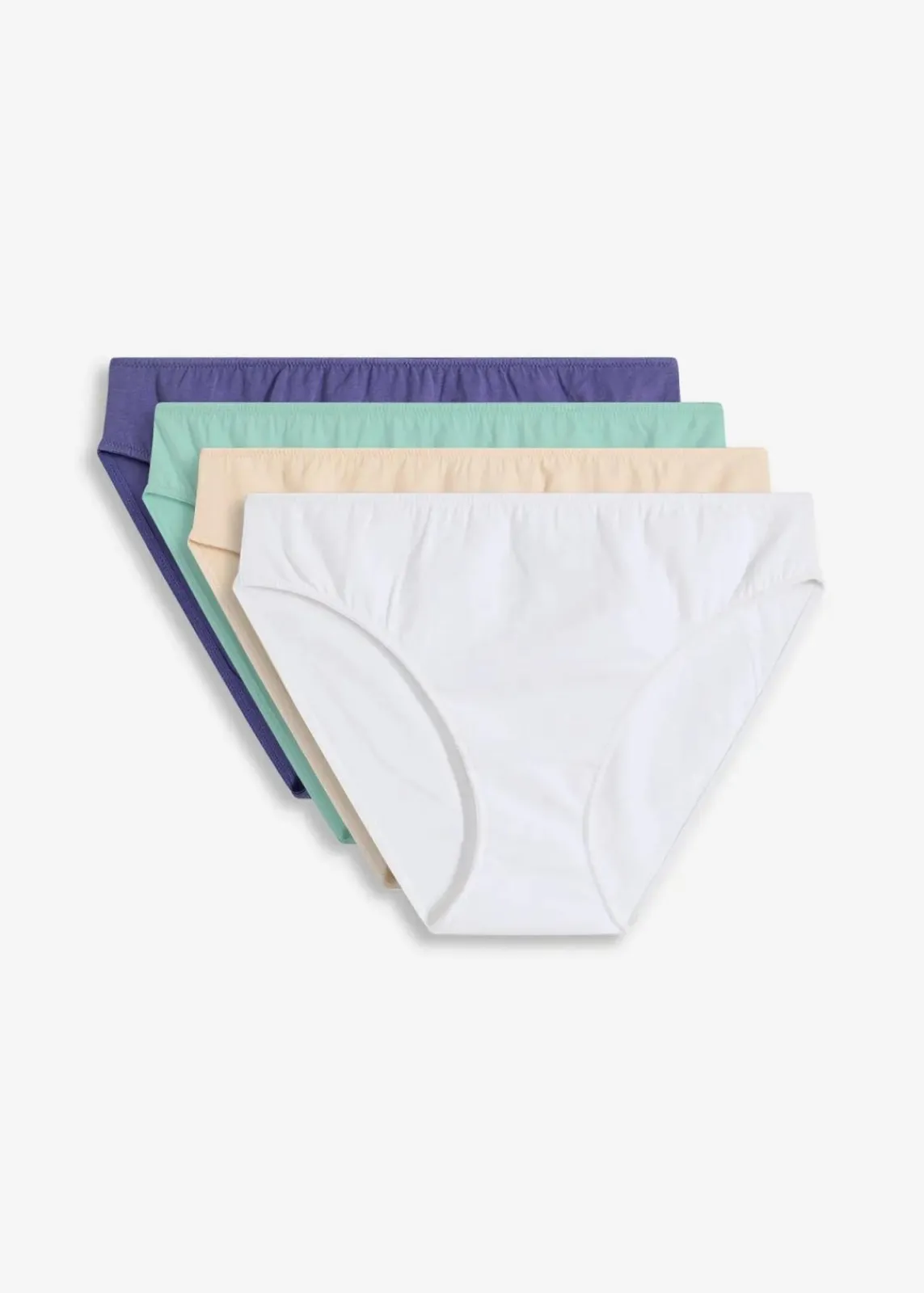 bonprix Wäsche·Baumwollunterwäsche|Wäsche·Höschen^Slip mit Bio-Baumwolle (4er Pack) dunkelpazifik+mentholblau+sandbeige+weiß