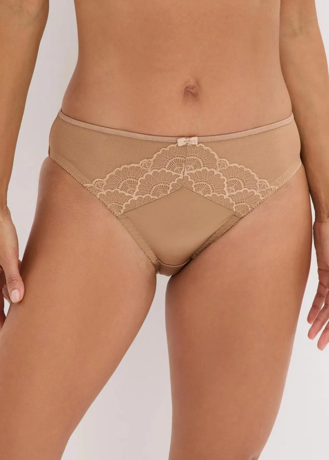 bonprix Wäsche·Dessous|Wäsche·Höschen^Slip mit Glanzeffekt (2er Pack) dunkelbraun+camel